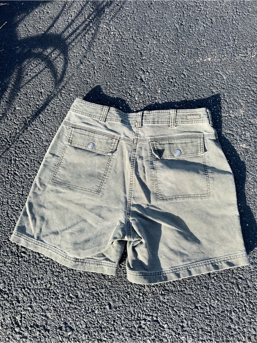 Vintage Woolrich Green Corduroy Khaki Cargo Utility Shorts Camping Core - Picture 4 of 5